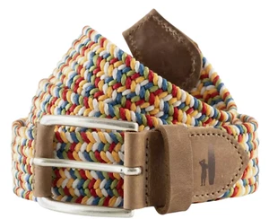 NUEVO CINTURÓN ELÁSTICO JOHNNIE-O ALGODÓN ENCERADO MULTICOLOR TALLA PEQUEÑA - Imagen 1 de 2