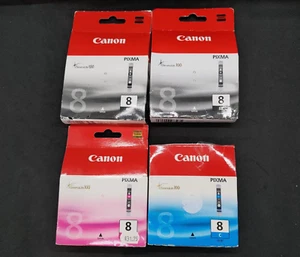 4 x Genuine Canon CLI 8 Ink Cartridges for Pixma iX4000 5000 3500 9000 - NEW - Picture 1 of 3