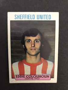 a & bc gum purple back football cards # 214 Eddie Colquhoun Sheffield United