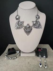 Juego de Collares y Pendientes de JOYERÍA PAPARAZZI/Tono Plateado/Pulsera/Pendientes - Imagen 1 de 11