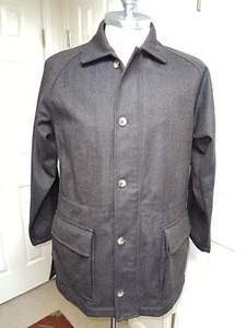 Hickey Freeman Loro Piana Brown Herringbone STORM SYSTEM Top Coat Sz L Italy - Picture 1 of 12