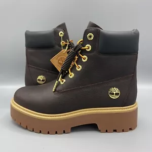 Timberland Stone Street 6 cali wodoodporne ciemnobrązowe skórzane buty UK 7 EU 40 - Zdjęcie 1 z 6