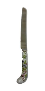Prill Sheffield England Floral Cornflower Porcelain Handled Stainless Cake Knife - Picture 1 of 8
