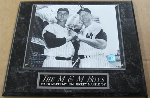 MICKEY MANTLE-ROGER MARIS 1961 61* YANKEES FRAMED 8X10 PHOTO-12X15 WALL PLAQUE Cover
