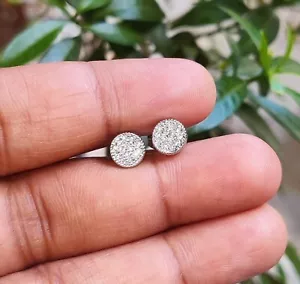 2Ct Round Cut Lab-Created Diamond Cluster Stud Earrings 14K White Gold Plated - Picture 1 of 7