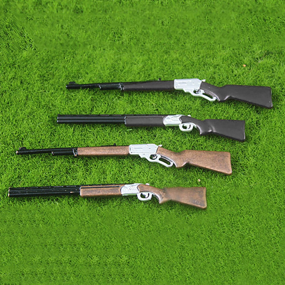 MINICOLLECT 4PC Dollhouse 1:12 Scale Miniature Gun Rifle Shotgun Weapons Decor Accessories