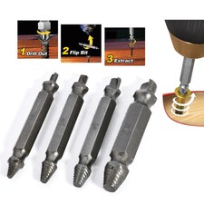 Damage Bolt Screw Remover Easy Out Stud Reverse Extractor Drill Bits 4pcs/Set CA