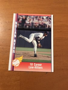 1991 Pacific Ryan Texas Express I #85 Nolan Ryan 18 Career Low-Hitters -