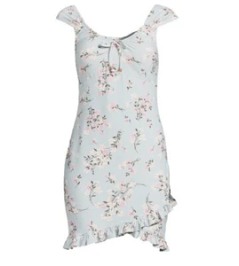 No Boundaries Juniors Knit Ruffle Hem Dress Size L (11-13) Jade Delight Floral - Picture 1 of 12