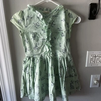 Vestido Lands’ End niños niñas talla 6 verde menta jaula para pájaros 100 % algodón Foto 1 de 4