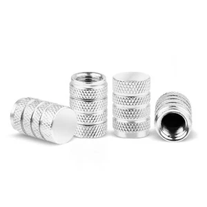 4pcs Silver Car Tire Tyre Wheel Air Port Dust Cover Ventil Rim Valve Stem Caps - Picture 1 of 12