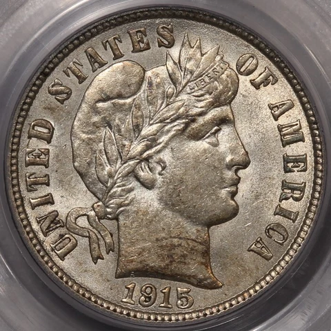 1915 Barber Dime PCGS & CAC AU-58 Cover