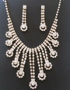 NEW Austrian Crystal Earring & Necklace Set Charlotte Daniel Wedding Formal - Picture 1 of 5