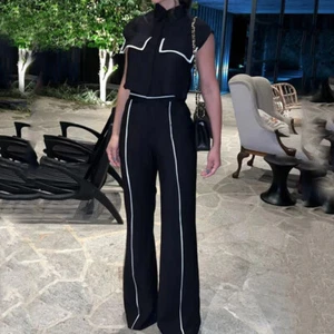 Women's Set Summer New Fashion Casual Loose Short Sleeved Pants Two-Piece Set - Picture 1 of 10