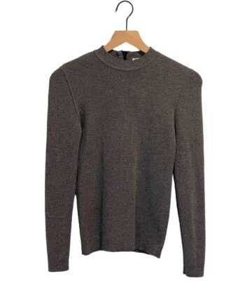 Suéter Sonia Rykiel Paris Cuello Simulado Gris Lana Cremallera Trasera con Detalle de Cristal EU 40 Foto 1 de 4