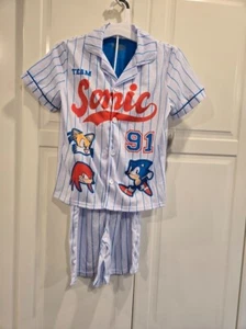 Sonic the Hedgehog Pajama Set - Baseball theme - 2 Pc - Boys size MEDIUM 8 NEW - Picture 1 of 4