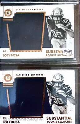 2017 Encased JOEY BOSA  Substantial Rookie Swatches #16-30/49 *BOTH CARDS*!! - Image 1 of 3