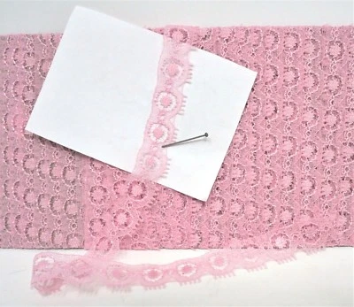 Spitze Borte Bordüre rosè für Puppe Puppenkleid synthetisches Material 10m/1,5cm - Bild 1 von 3