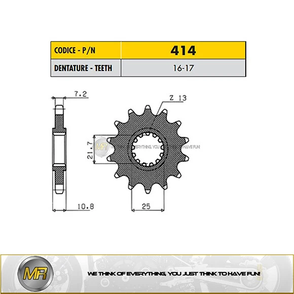 PIÑÓN DELANTERO YAMAHA YZF R6 600 2006 A 2014 525 CON 16 DIENTES Foto 1 de 1