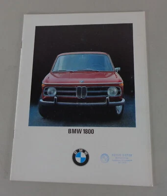 Folleto / Catálogo BMW 1800 Nueva Clase Tipo E118 de 02/1970 Foto 1 de 2