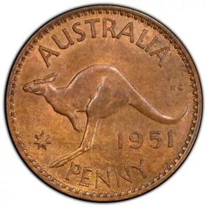 Australia 1951-PL (L) un centavo 1d George VI - PCGS MS64RB (46770781) - Imagen 1 de 3