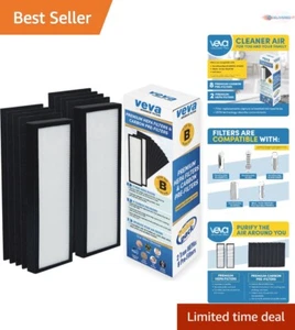 HEPA Filters Carbon Fiber 8 Count Removes Odors for Air Purifiers Pack of 2 - Picture 1 of 11