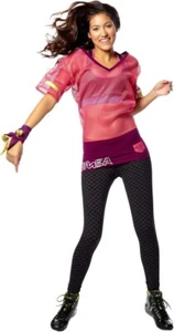 NEW NWT ZUMBA ZWEET MESH TOP PINK LOLLIPOP Zumba Love Fitness Dance SIZE LARGE - Picture 1 of 5