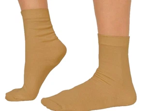 Dünne mittelwadenbraune braune Damensocken 96 % Bio-Baumwolle 4 % elastisch Medium - Bild 1 von 10