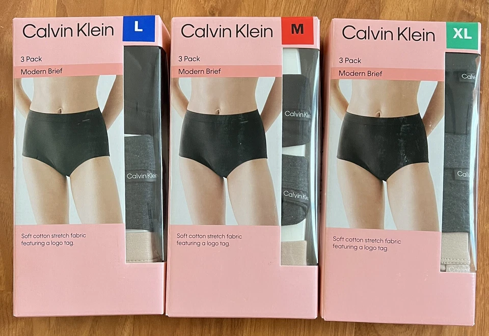 NWT Calvin Klein Woman 3-Pack Modern Brief Cotton Underwear - Image 1 of 4