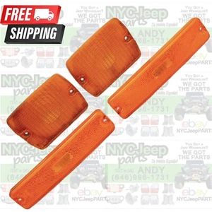 87-95 Jeep Wrangler YJ Fender Turn Signal & Side Marker Light Housing Set - Picture 1 of 21