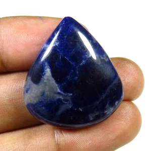 Sodalitbirne glatter Edelstein 28x25 mm 30 Karat natürlich blau Sodalit Cabochon SL-81 - Bild 1 von 9