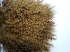 Medium Brown Tibetan Lamb Hair for Doll Wigs,  or Rerooting Reborns 4 x 4"