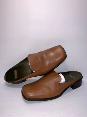 MULES DANELLE TALLA 9 1/2 M CUERO MARRÓN SIN CORDONES MUJER HR-8 LKNU Foto 1 de 4