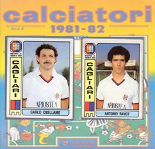2 figures PANINI footballers championship CAlcio 1981-82 - CAGLIARI-Osellame-Ravot