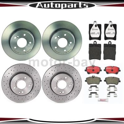 Pastillas de freno y rotores delanteros traseros para Mercedes-Benz C230 2004 2002 2003 2005 Foto 1 de 4