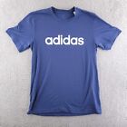 adidas T-shirt męski średni niebieski krótki rękaw okrągły dekolt logo koszulka 