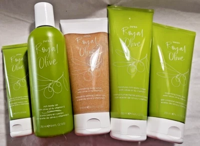 Подарочный набор JAFRA Royal Olive 5 шт. — масло для тела, крем, стирка, скраб и крем для рук - Изображение 1 из 4