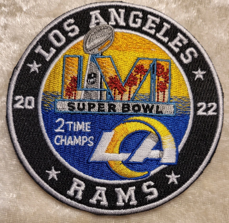 Los Angeles Rams 2X Super Bowl Champs 3.5" Patch Iron/Sew On~ Free Tracking!
