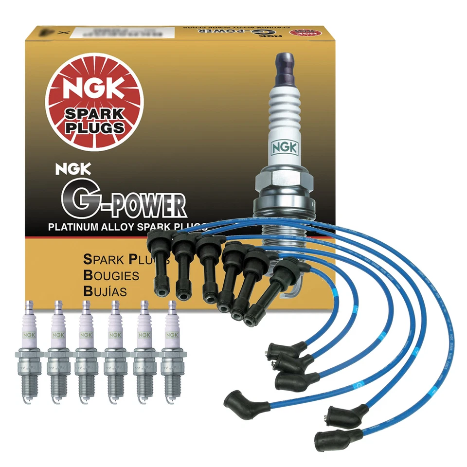 Kit de bujías NGK Wire y 6 G-Power Platinum para Mitsubishi 3000GT 3.0 V6 Foto 1 de 1