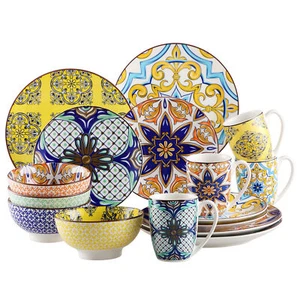 Juego de vajilla vancasso JASMIN plato con patrones de porcelana vajilla marroquí - Imagen 1 de 22