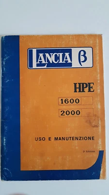 LIBRETTO USO MANUTENZIONE  LANCIA BETA HPE 1600 2000 - Immagine 1 di 2