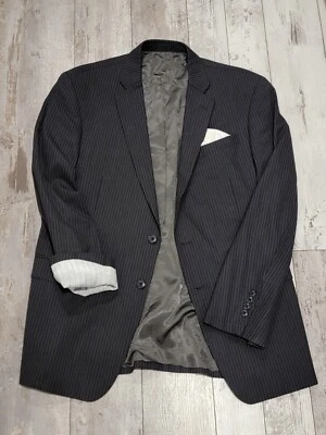 Blazer 42R Para Hombre Kenneth Cole New York Gris Carbón 100% Lana Rayas Abrigo Deportivo Foto 1 de 4