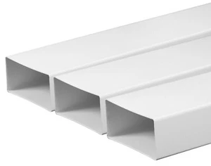 Flach-Kanal Kunststoff PVC Ø 55 x 110 - 75 x 150 mm Küche-Abzug Ab-Zu-Luft-Rohr - Bild 1 von 1