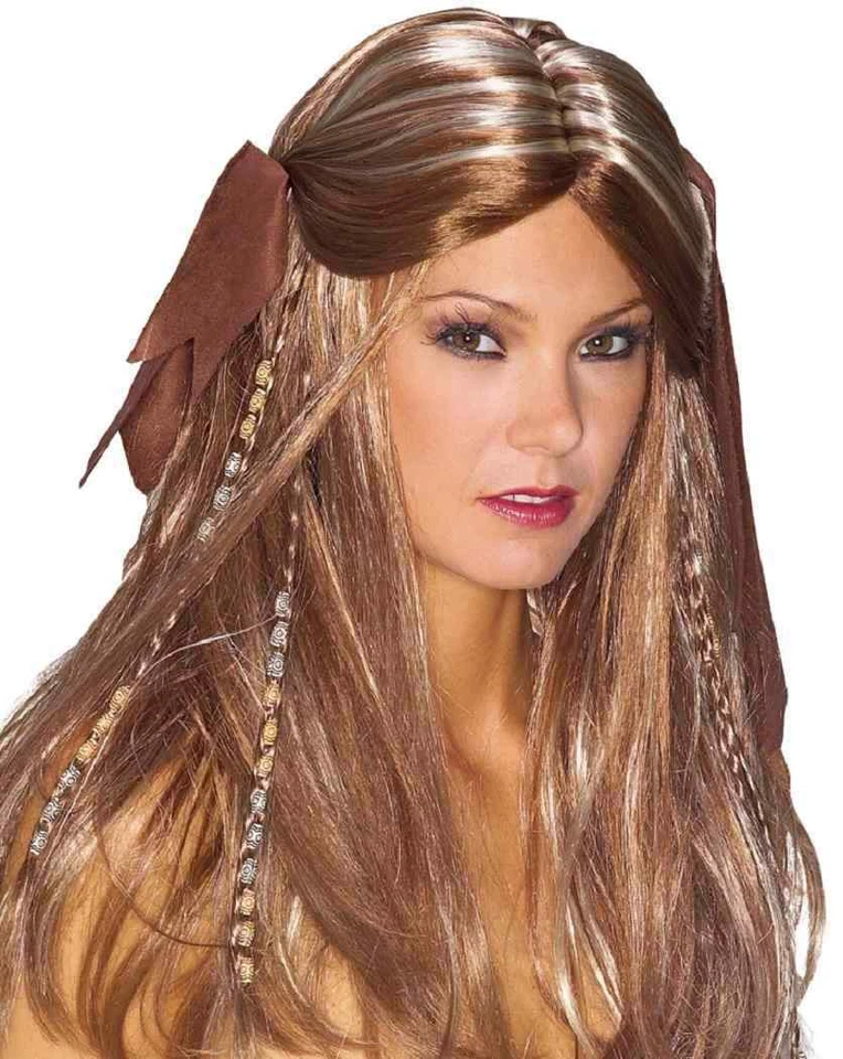 Pirate Wench Wig Caribbean Lady Girl Fancy Dress Up Halloween Costume Accessory - Image 1 of 1
