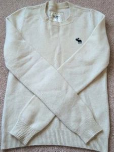 Abercrombie & Fitch 100% Cashmere White Sweater S/M - Picture 1 of 7