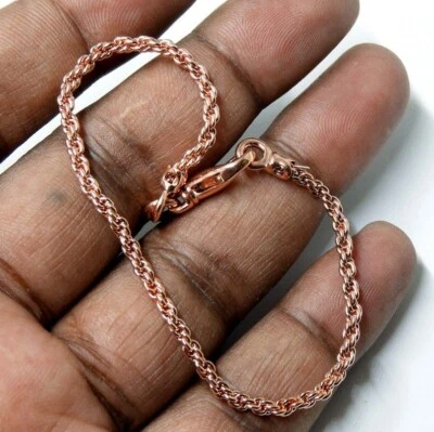 Pulsera de cobre puro gruesa cuerda torcida cadena pulsera pulsera para mujer 2,5 mm Foto 1 de 4