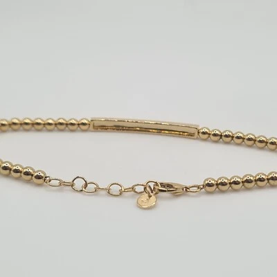 Bracelet en Or jaune 18 carats serti d'une barrette de diamants naturels - Photo 1/4