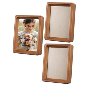 3pcs 4 x 5" Wood Mini Photo Frames Wooden Finish Picture Frame, Walnut Color - Picture 1 of 7