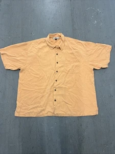 Tommy Bahama Herren XXL Braun Orange Einfarbig Kurzarm Button Down Hemd - Bild 1 von 10