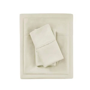 1000 Thread Count Heiq 4-Piece Ivory Cotton Blend Solid King Cooling Sheet Set - Picture 1 of 8